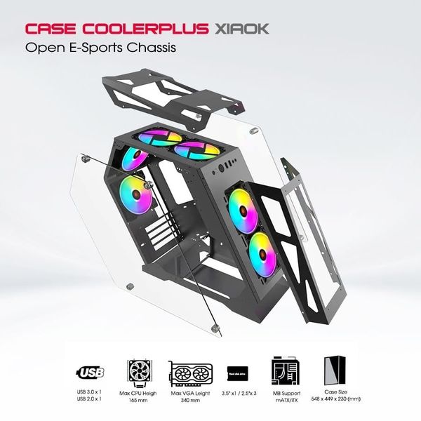 Thùng máy tính Gaming Coolerplus ES1 E-Sports CPL XIAOK - Màu đen