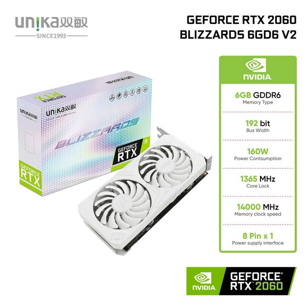 Card màn hình Unika GeForce RTX 2060 Blizzards 6GD6 V2 - Màu trắng