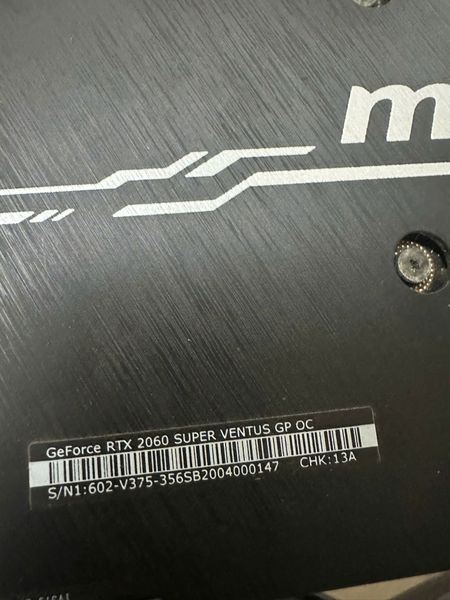 Card màn hình MSI RTX 2060 SUPER 8GB VENTUS GP OC GDDR6 - 2ND BH 01 Tháng