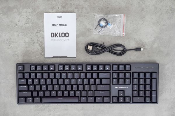Bàn phím Gaming có dây Darkflash DK100 Blue Switch - Màu đen