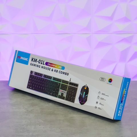 Combo phím chuột Gaming Magic KM-01L LED RGB - Màu đen