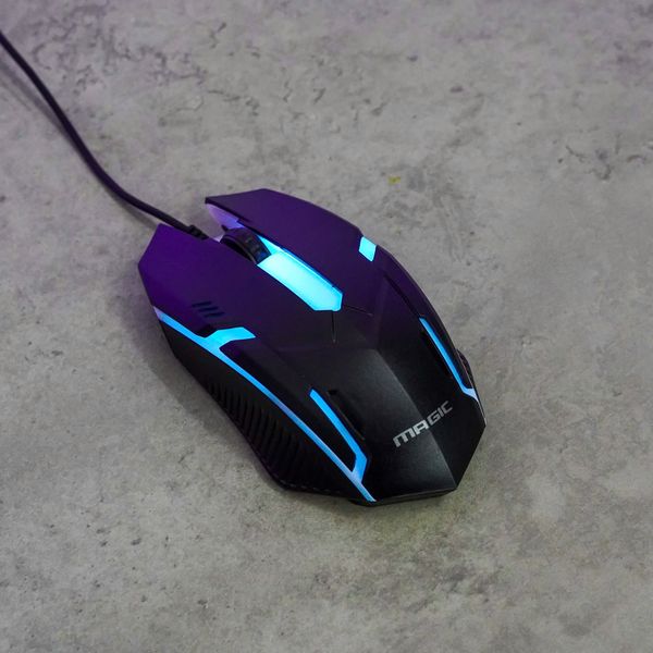 Combo phím chuột Gaming Magic KM-01L LED RGB - Màu đen
