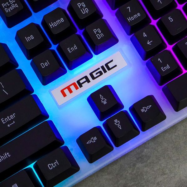 Combo phím chuột Gaming Magic KM-01L LED RGB - Màu đen