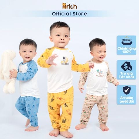 Dài tay cài chéo Arich phối in hình vải sợi tre petit ARA331