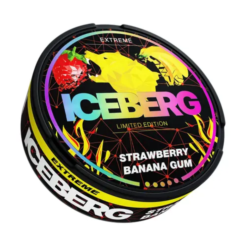  ICEBERG Strawberry Banana Gum ( Kẹo Gum Dâu Chuối ) Slim Max Strong 35mg 