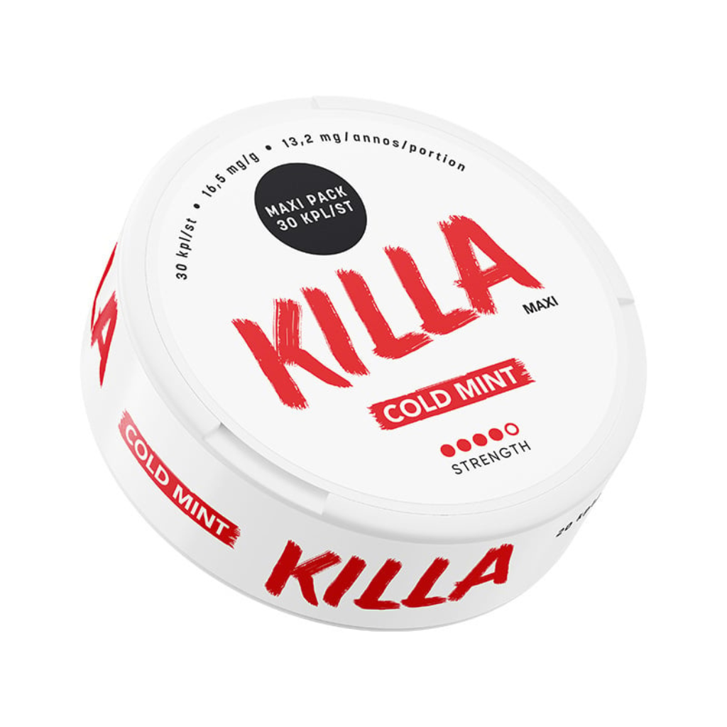  KILLA Cold Mint Maxi ( Bạc Hà Lạnh ) Slim Medium 13.2mg ( Hộp 30 Túi/Pouches ) 