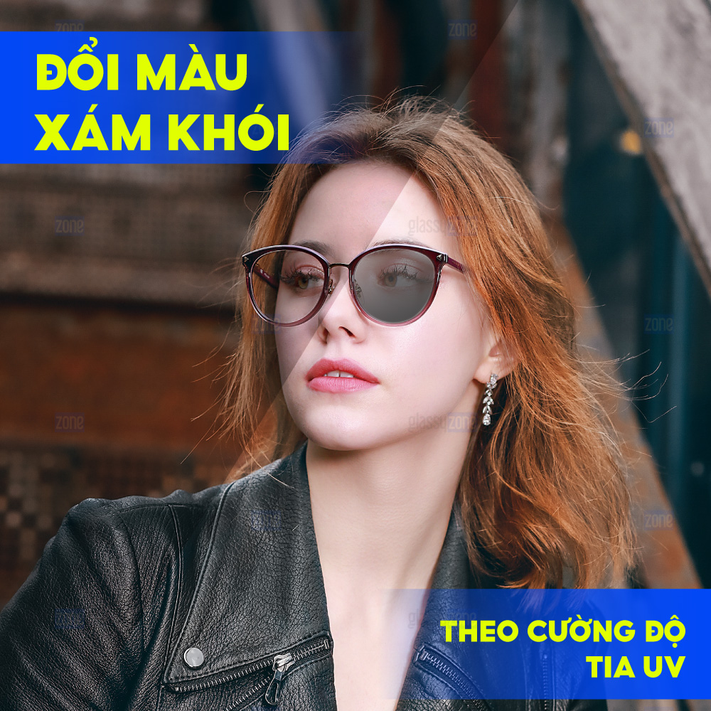Tròng kính đổi màu Chemi PhotoBlue 1.74