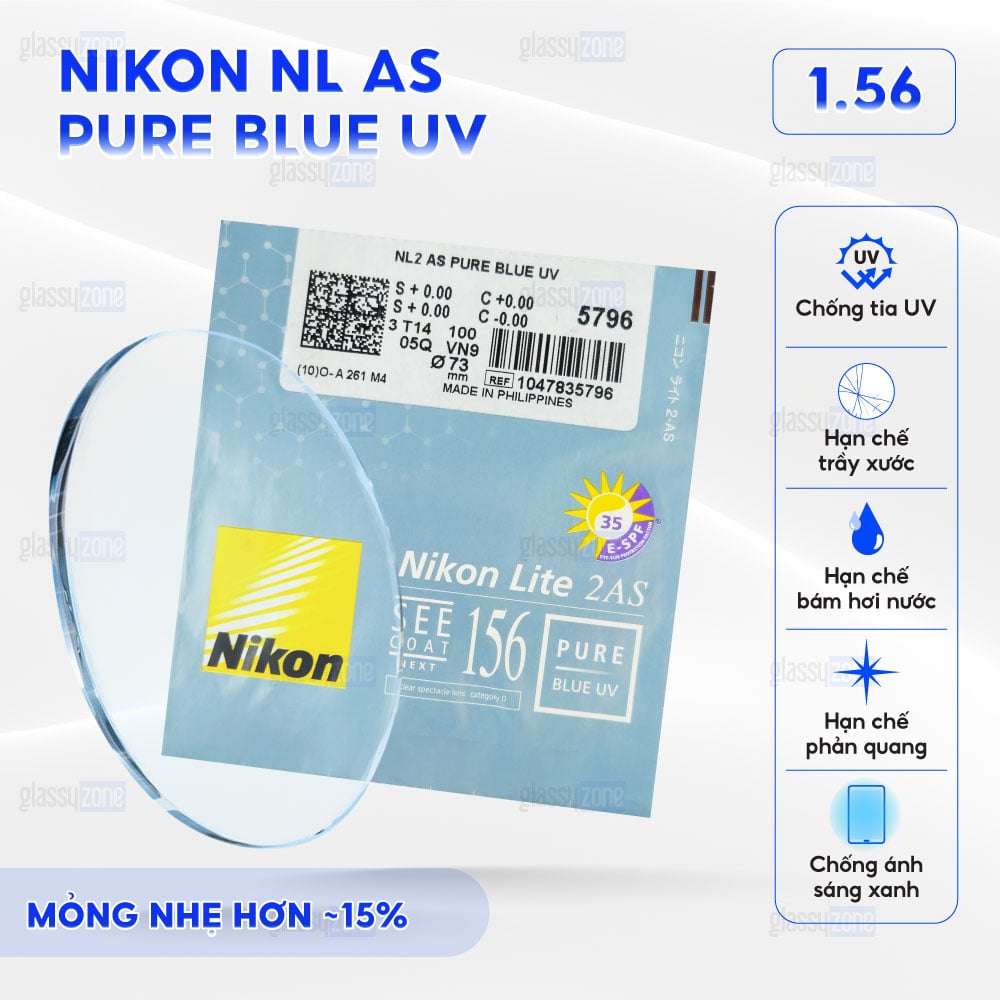 Tròng kính Nikon NL AS Pure Blue UV