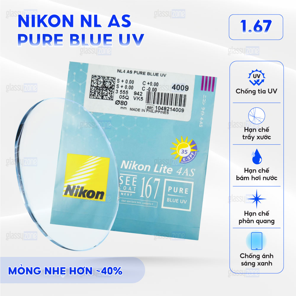 Tròng kính Nikon NL AS Pure Blue UV