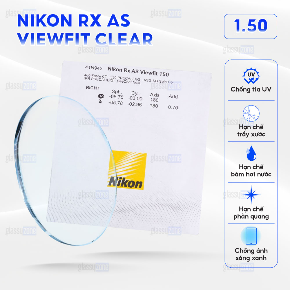 Tròng kính đánh Nikon Rx AS Viewfit Clear