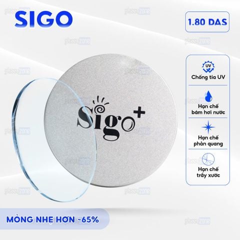 Tròng kính siêu mỏng phẳng 2 mặt Sigo 1.80