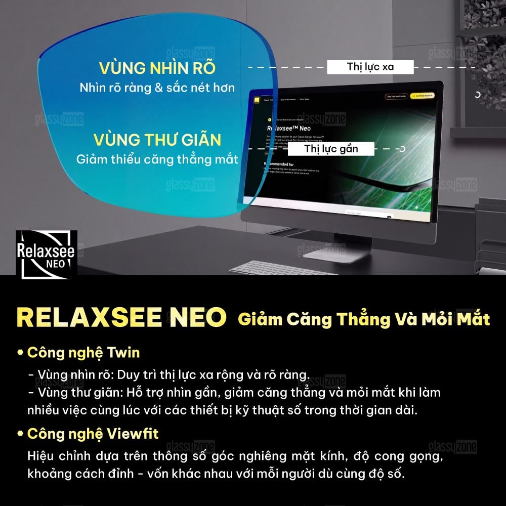Tròng kính đánh Nikon Rx Relaxsee Neo Clear