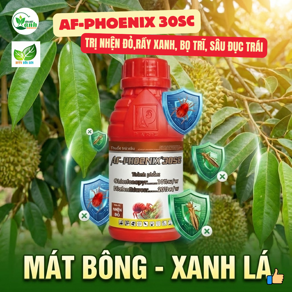  AF-PHOENIX 30SC -240ml | Thuốc Trừ Nhện Đỏ Dạng Sữa Mát Bông Sầu Riêng 