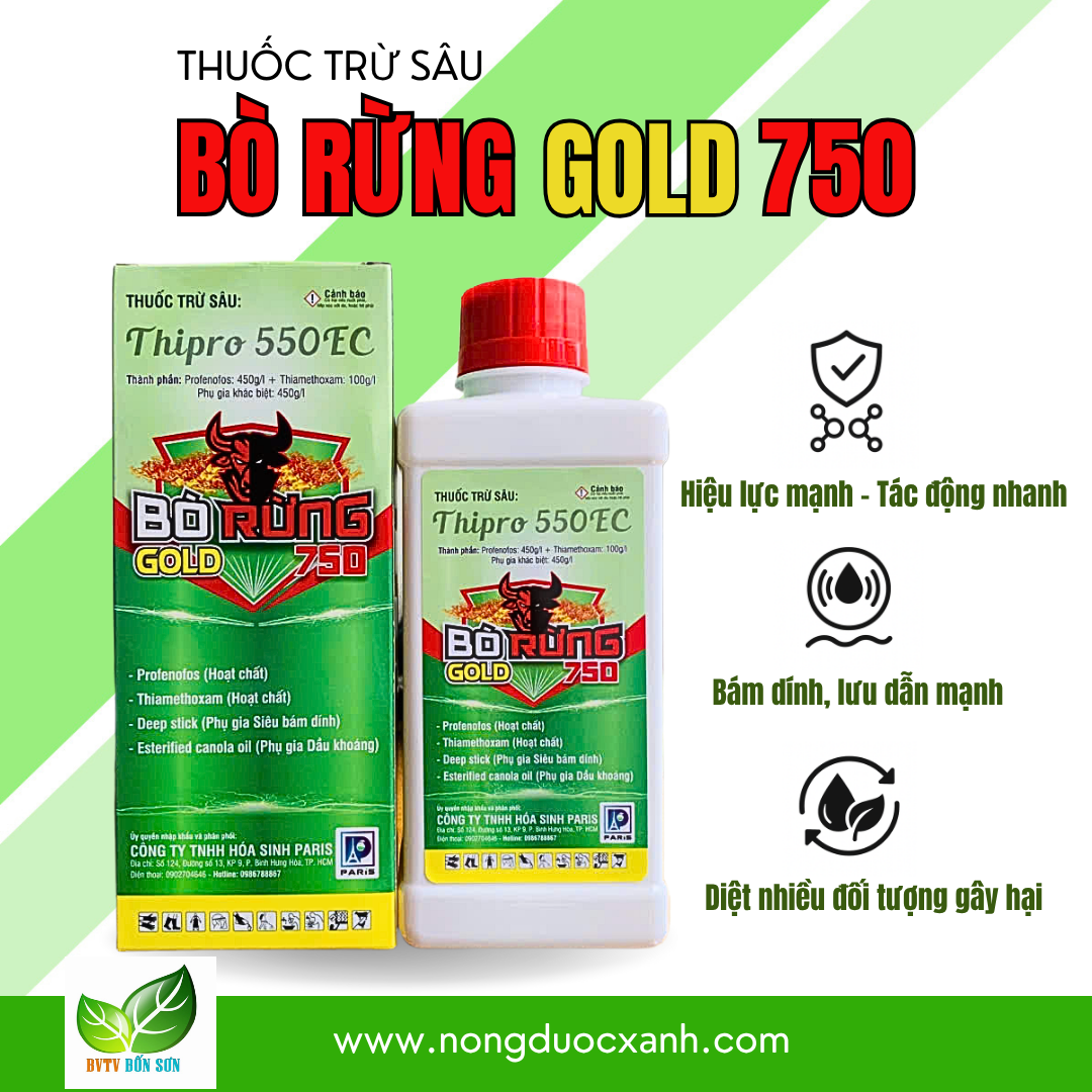  BÒ RỪNG GOLD 750 (Thipro 550EC) - Trừ Sâu Rầy Lưu Dẫn Mạnh 