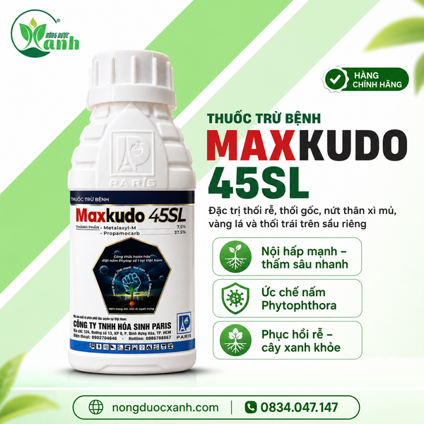 Thuốc trừ bệnh Maxkudo 45SL chính hãng Hóa Sinh Paris