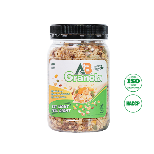  AB Granola Ngũ Cốc Mix Trái Cây Sấy 480G - Vị Dừa Nhiệt Đới 