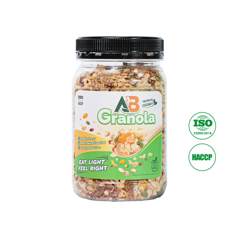  AB Granola Ngũ Cốc Mix Trái Cây Sấy 480G - Vị Dừa Nhiệt Đới 