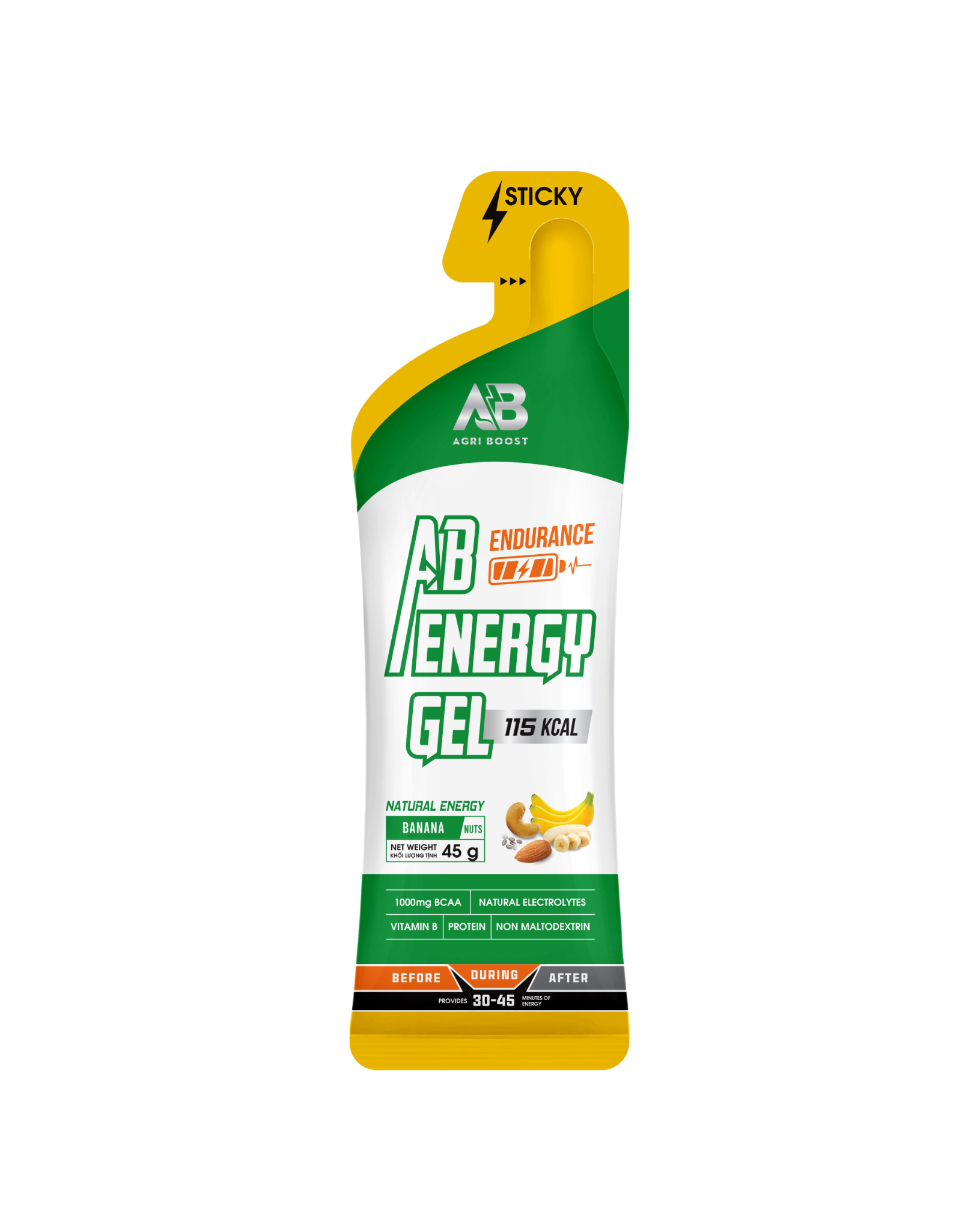  Gel Năng Lượng AB Endurance Gói 45g – Cafein 