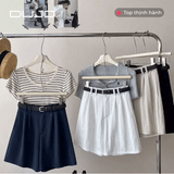  Quần Short Linen Kèm Thắt Lưng – Mát Lạnh, Dễ Phối, Thanh Lịch 