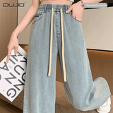  Quần Bò Ống Suông Lưng Chun – Tôn Dáng, Thoải Mái, Dễ Phối 