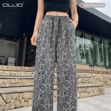  Quần Suông Dài Lưng Chun Họa Tiết Boho – Dễ Mặc, Cực Thoải Mái 