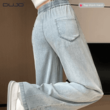  Quần Bò Ống Suông Lưng Chun – Tôn Dáng, Thoải Mái, Dễ Phối 