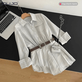  Đầm Sơ Mi Kẻ Sọc Dáng Xòe – Trẻ Trung, Năng Động, Thanh Lịch 