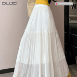  Chân Váy Dài Xếp Ly Viền Ren – Bay Bổng, Nữ Tính, Dễ Phối 