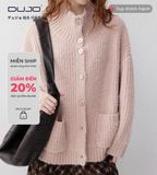  Áo Len Cổ Cao Dáng Rộng – Hồng Phấn Ấm Dịu Như Ánh Sớm 