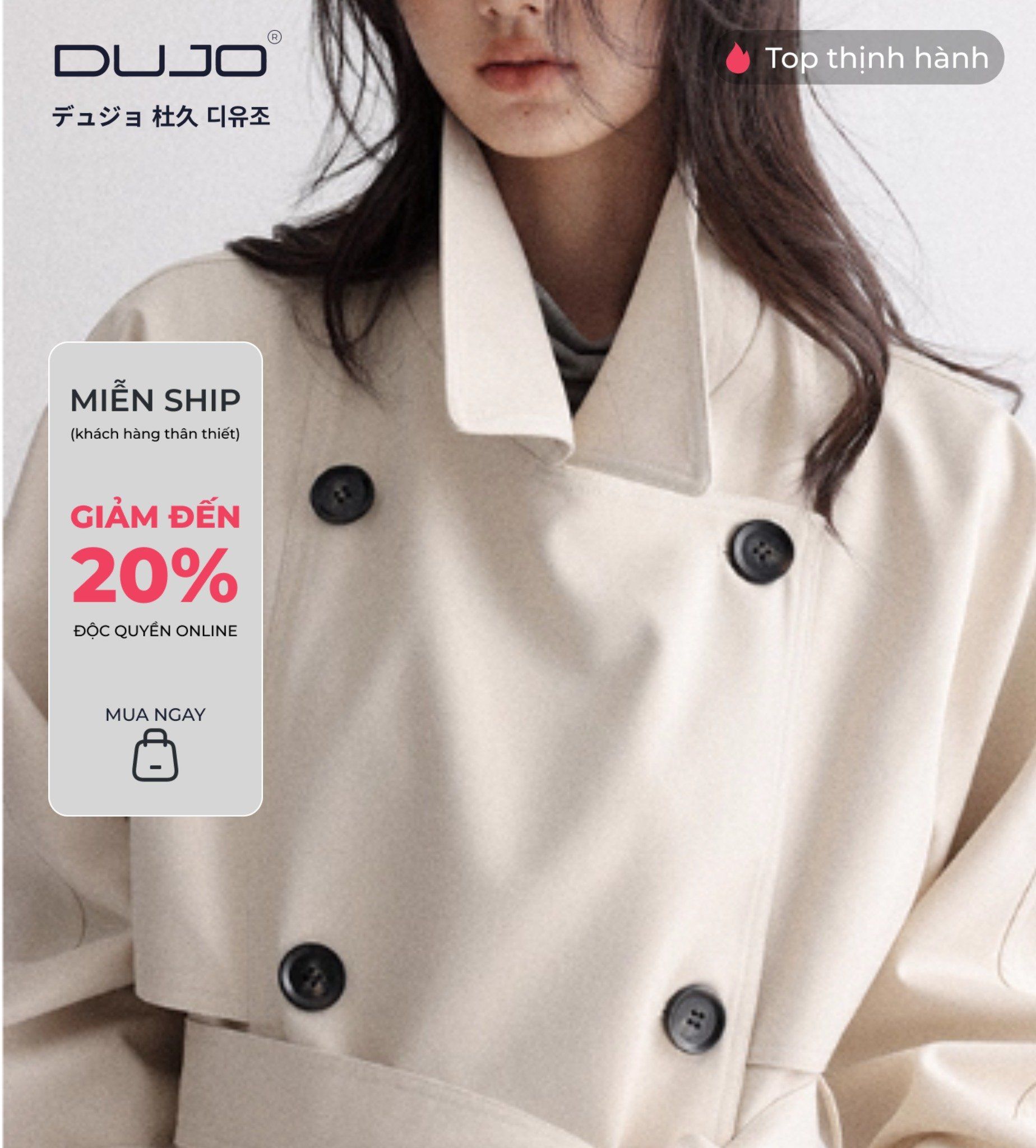  Trench Coat Dáng Trung – Dây Buộc Eo, Kiểu Cách Công Sở 