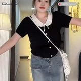  Áo Cổ Sen Đen Phối Nơ – Dịu Dàng Chuẩn Style Nàng Thơ 