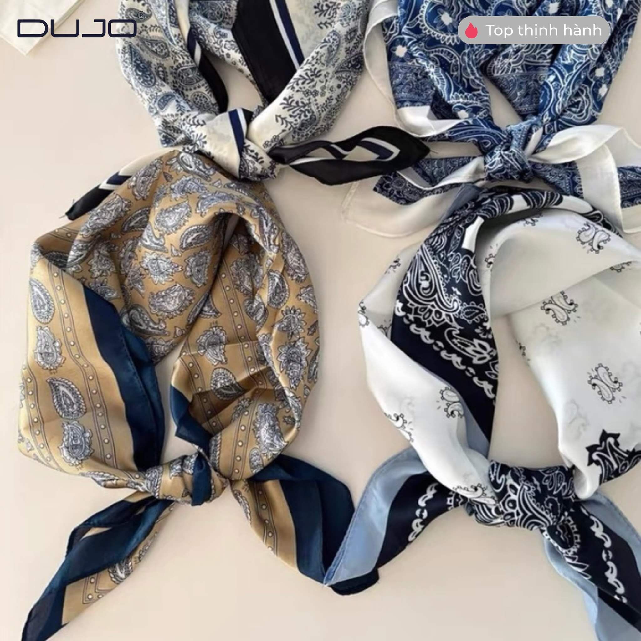  Khăn Lụa Viền Đen Họa Tiết Paisley – Món Phụ Kiện "Đắt Giá" Cho Outfit 
