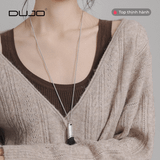  [DUJO TIỂU THƯ] Áo Len V-Cổ “Crochet Retro” – Tông Cà Phê Sang Trọng 