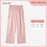  Quần Dài Sọc Caro Nữ DUJO – Dáng Suông Đẹp, Vải Mát, Giá tốt 