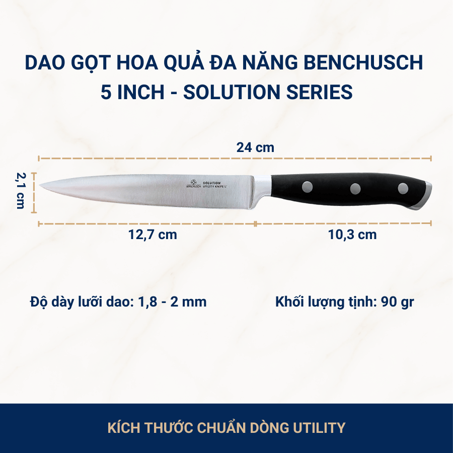  Dao Gọt Hoa Quả Đa Năng Benchusch - Lưỡi Dao 12,5 cm - Dòng Utility - Solution Series 
