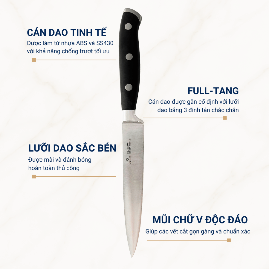  Dao Gọt Hoa Quả Đa Năng Benchusch - Lưỡi Dao 12,5 cm - Dòng Utility - Solution Series 