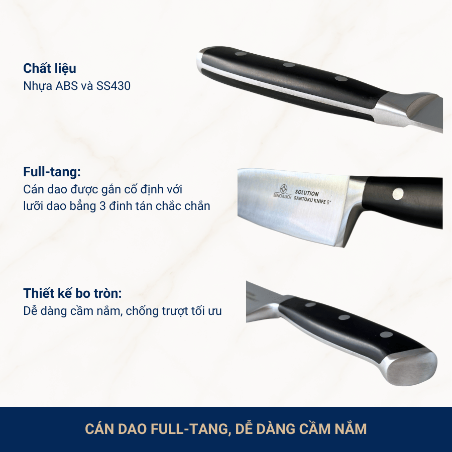  Dao Thái Đa Năng Santoku Benchusch 6 Inch - Lưỡi Dao 15,5 cm - Dòng Santoku - Solution Series 
