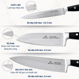  Bộ 03 Dao Nhà Bếp Benchusch Solution Series Cắt Thái Đa Năng - Thép Không Gỉ - Cán Nhựa - Chống Trơn Trượt 