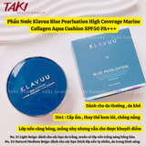  Phấn Nước Klavuu Urban Pearlsation High Coverage Tension - Marine Collagen Aqua - Actress Backstage Boosting Cushion [Xanh - Xám - Hồng] 