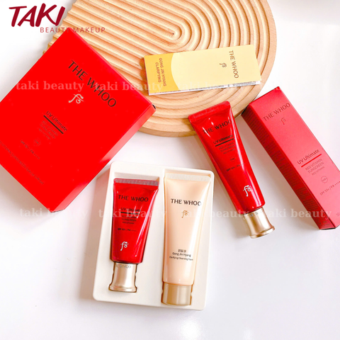 [ Tem LG ] Bộ Kem Chống Nắng The Whoo UV Ultimate Red Vitamin Sunscreen SPF 50+ PA++++ (3 món)