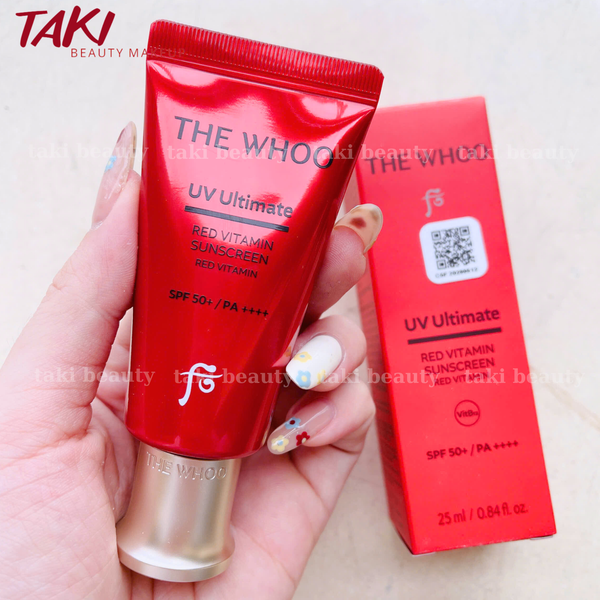 [ Tem LG ] Bộ Kem Chống Nắng The Whoo UV Ultimate Red Vitamin Sunscreen SPF 50+ PA++++ (3 món)