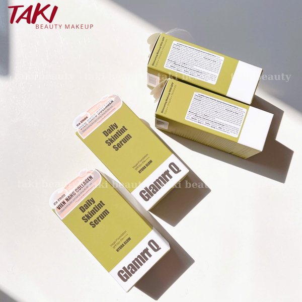 Kem Nền Serum Căng Bóng 3in1 Glamrr Q Daily SkinTint Serum Vegan Foundation SPF50+/PA++++ 30ml