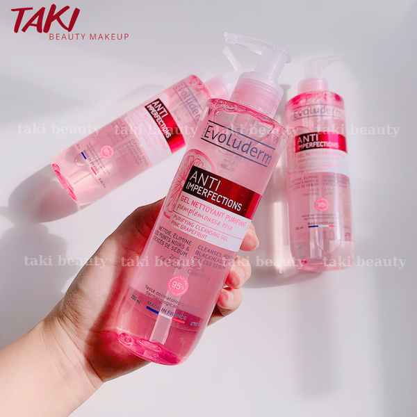 Gel Rửa Mặt Làm Sạch Da Evoluderm Anti Imperfections Purifying Cleansing Gel Pink Grapefruit ZinC & Calendula 250ml