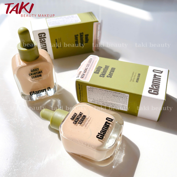 Kem Nền Serum Căng Bóng 3in1 Glamrr Q Daily SkinTint Serum Vegan Foundation SPF50+/PA++++ 30ml