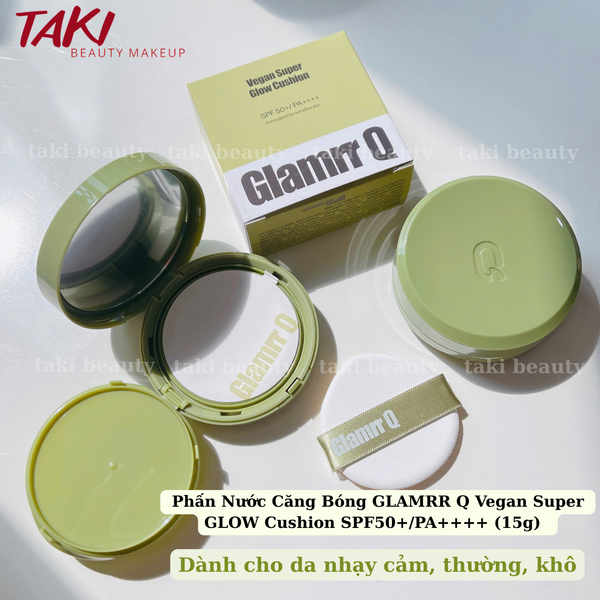 Phấn Nước Che Phủ GLAMRR GLOW/ DD/ COVER Q Vegan Super Cover Cushion SPF50+/PA+++