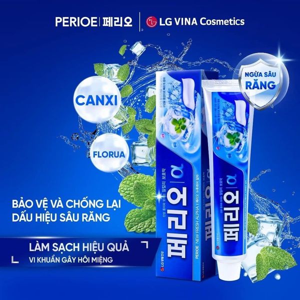 Kem Đánh Răng Làm Trắng & Ngừa Sâu Răng LG Perioe New Fresh Alpha 185g