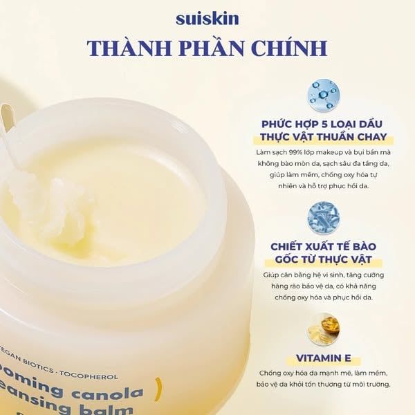 Sáp Tẩy Trang Sạch Sâu 3 Tác Động Suiskin Blooming Canola Cleansing Balm 90ml