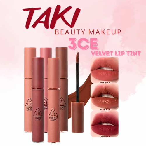  Son kem Lì 3ce Velvet Lip Tint 4g Mẫu Mới- Definition- Bitter Hour- Walk N Talk- Like Gentle- Cashmere Nude 