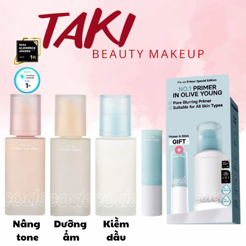  [ Tem LG ] Kem Lót Code Glokolor Kiềm Dầu, Nâng Tông Da Fix-On Primer 30ml 