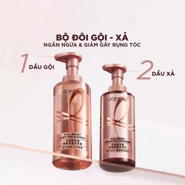 Dầu Gội và Dầu Xả LOréal Elseve Full Resist / Extraordinary Oil Smooth 400ml x 2